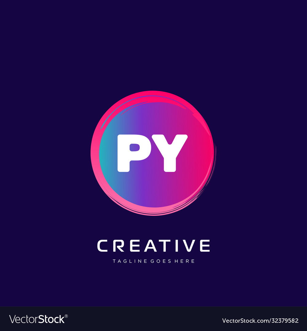Py initial logo with colorful template Vector Image Py initial logo with colorful template