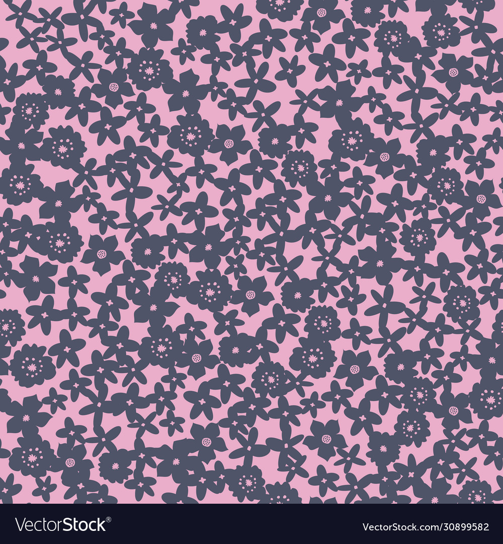 Spring flowers repeat pattern vector image Spring flowers repeat pattern