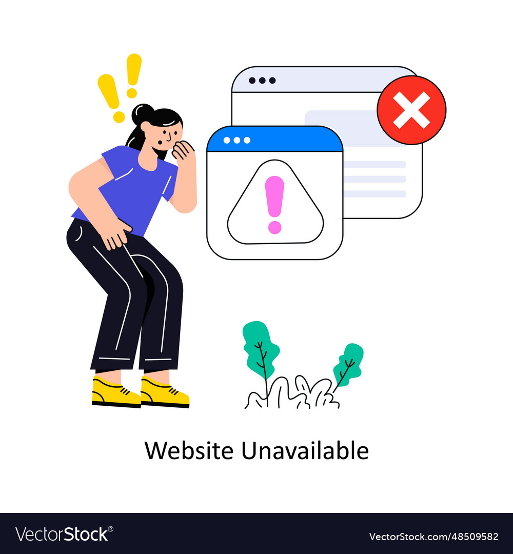 Website unavailable connection flat style design