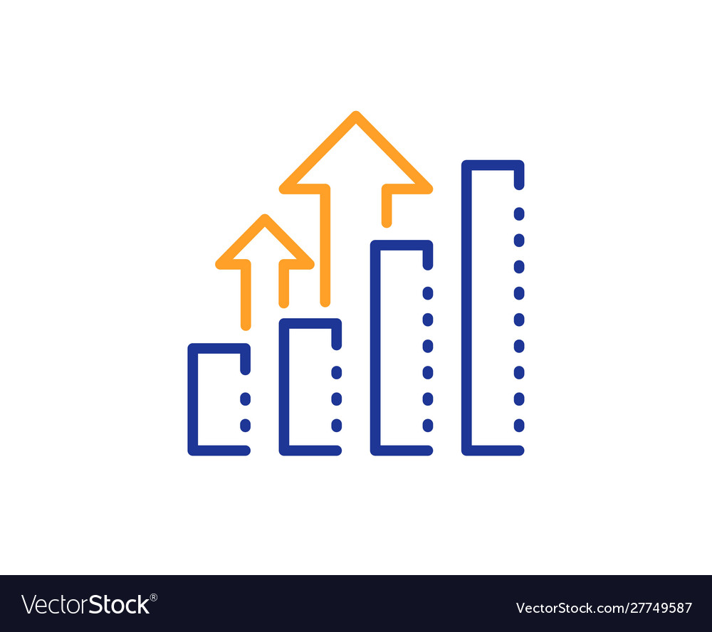 Analysis graph line icon results chart sign