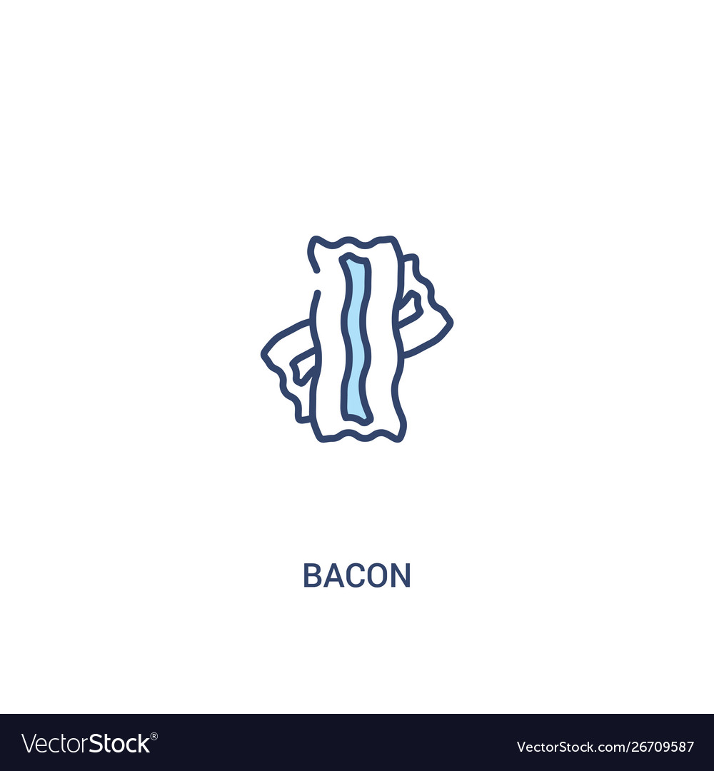 Bacon concept 2 colored icon simple line element vector image Bacon concept 2 colored icon simple line element