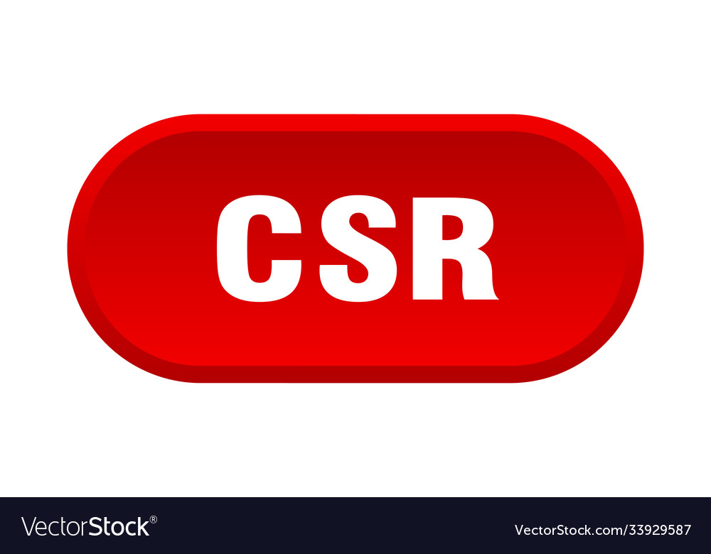 Csr button rounded sign on white background