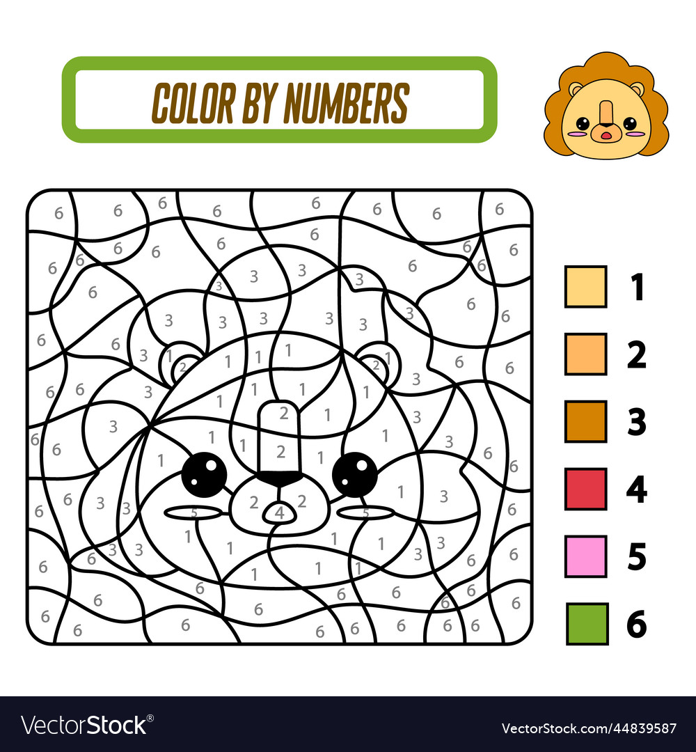 Educational coloring book by numbers Royalty Free Vector