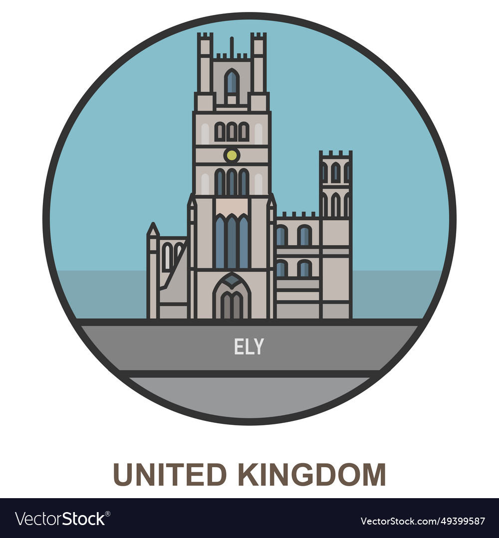 Ely cities and towns in united kingdom Royalty Free Vector