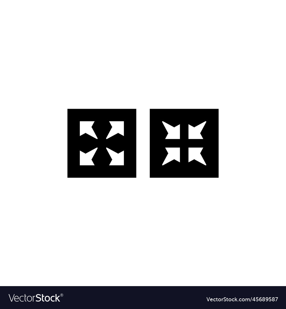 Fullscreen icon simple style poster background vector image Fullscreen icon simple style poster background