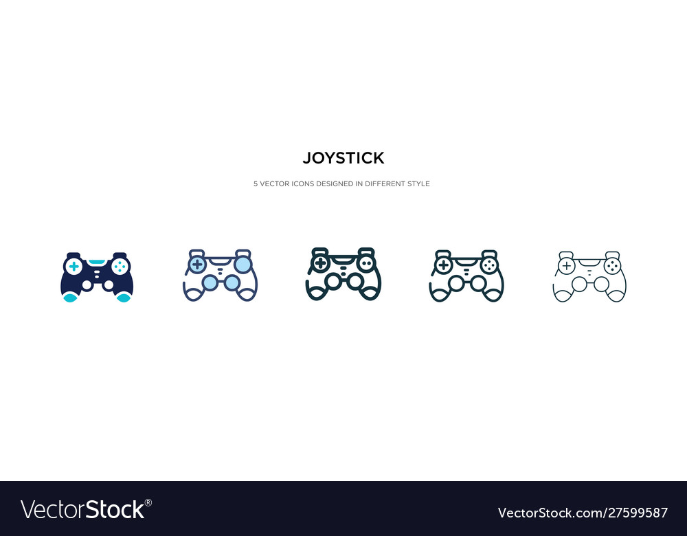 Joystick icon in different style two colored