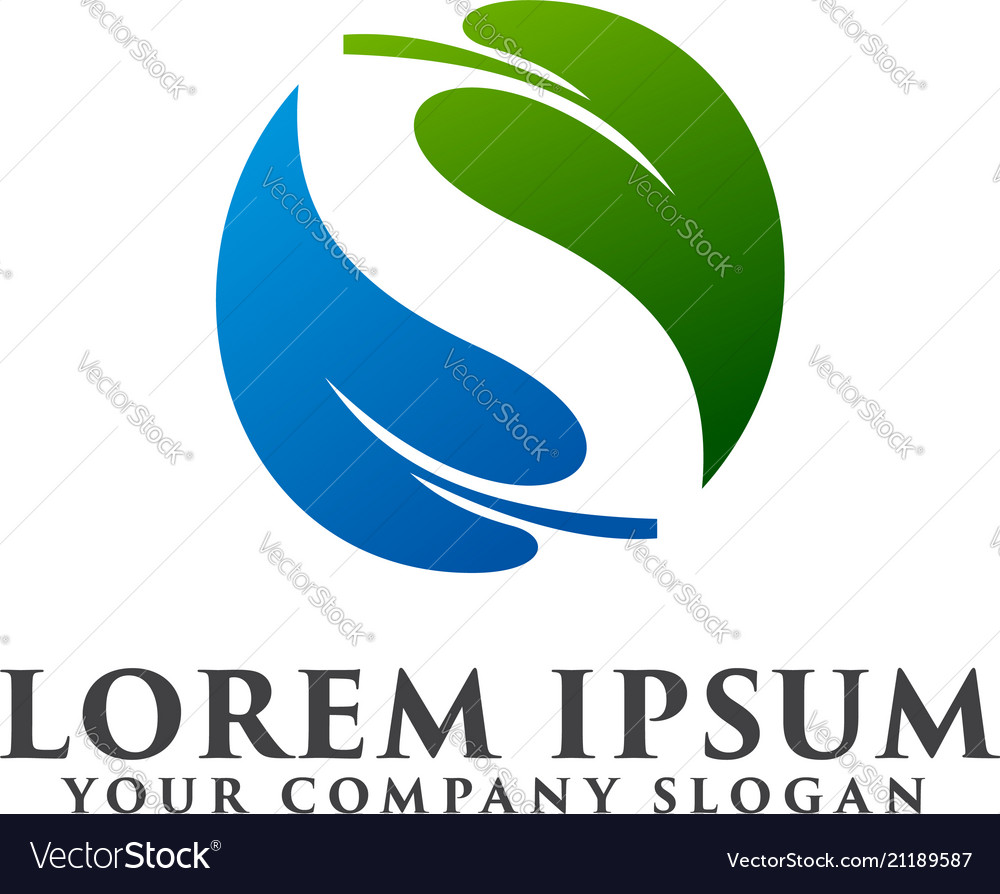 Letter s leaf logo design concept template Vector Image