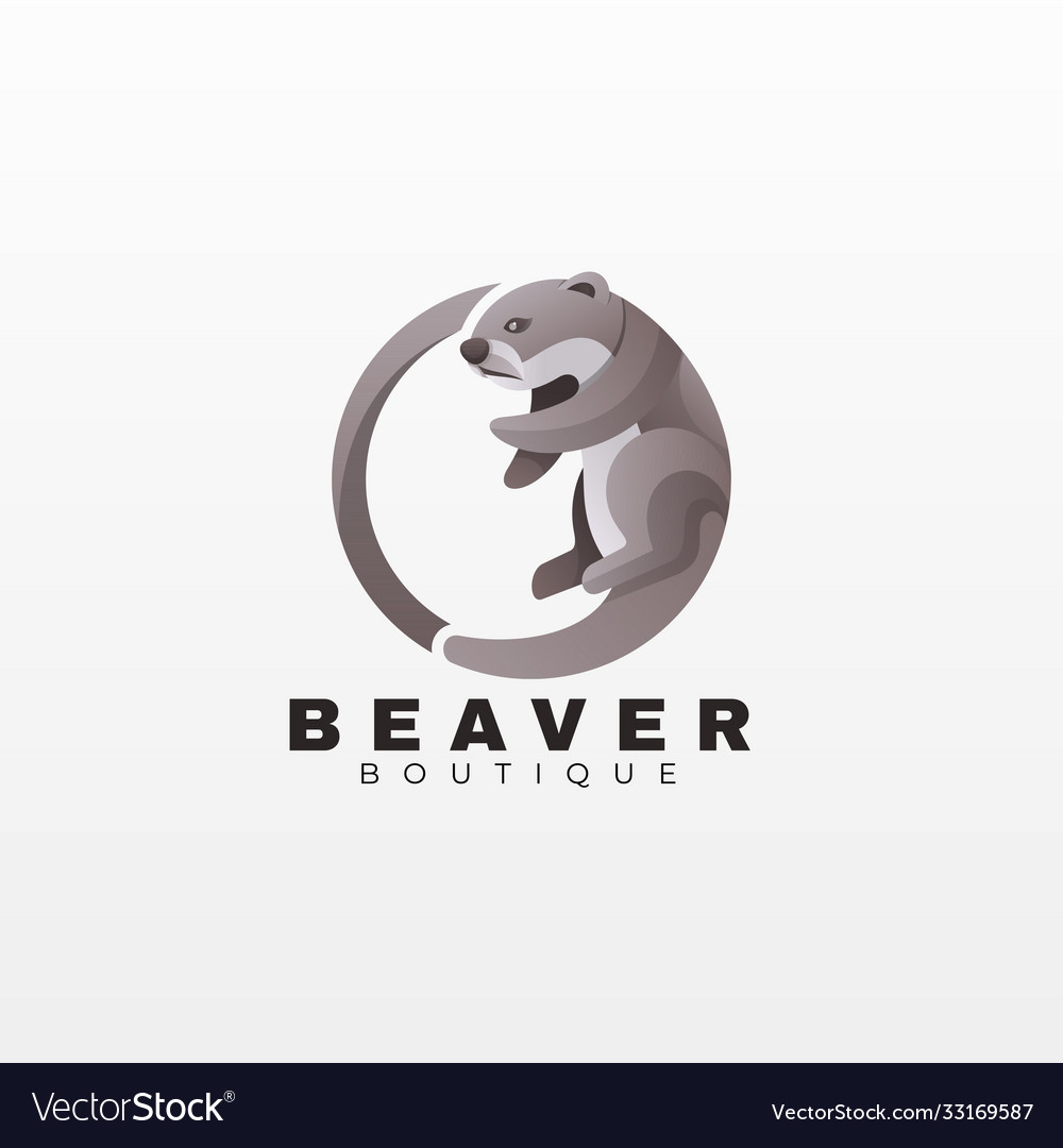 Logo beaver gradient colorful style