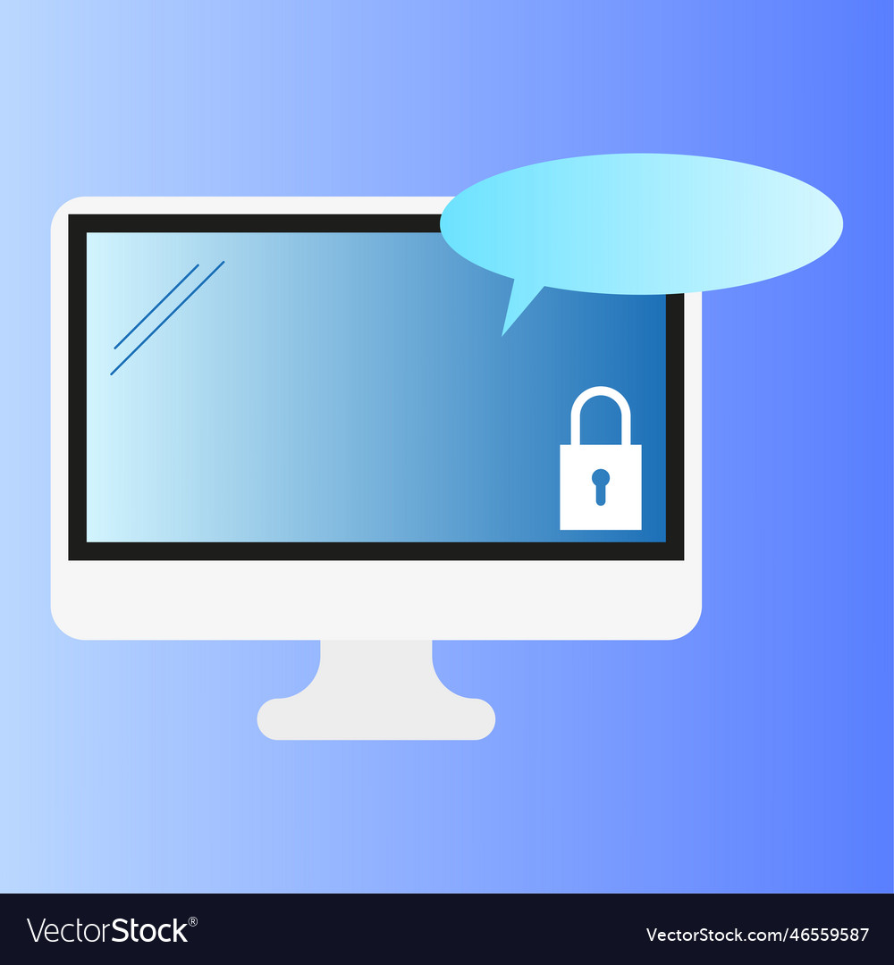 Monitor lock message icon padlock