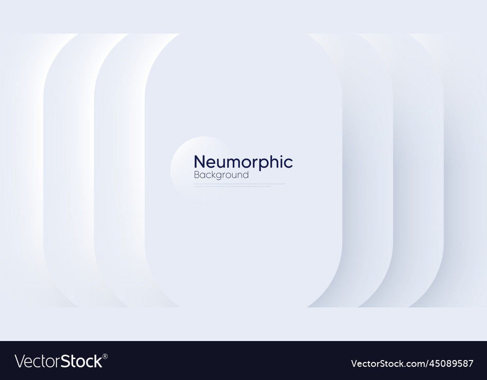 Neumorphic circular background with round vector image Neumorphic circular background with round