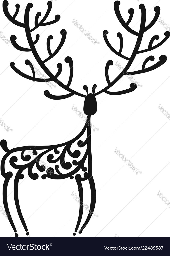 Ornate deer sketch for your design