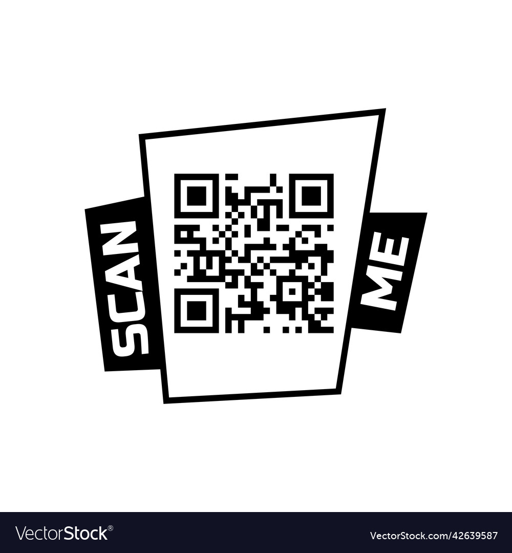 Scan me qr code icon for smartphone frame quick vector image Scan me qr code icon for smartphone frame quick