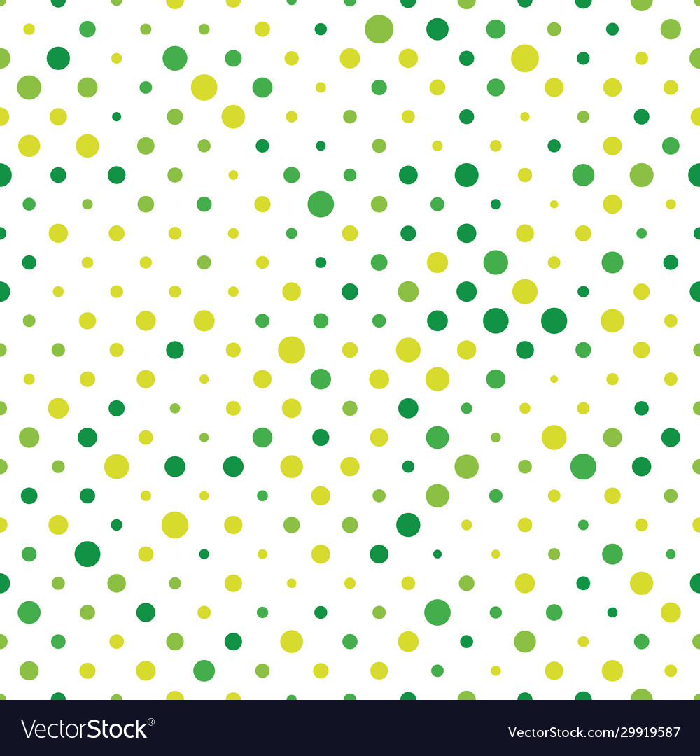 Seamless polka dot pattern green dots in random vector image Seamless polka dot pattern green dots in random