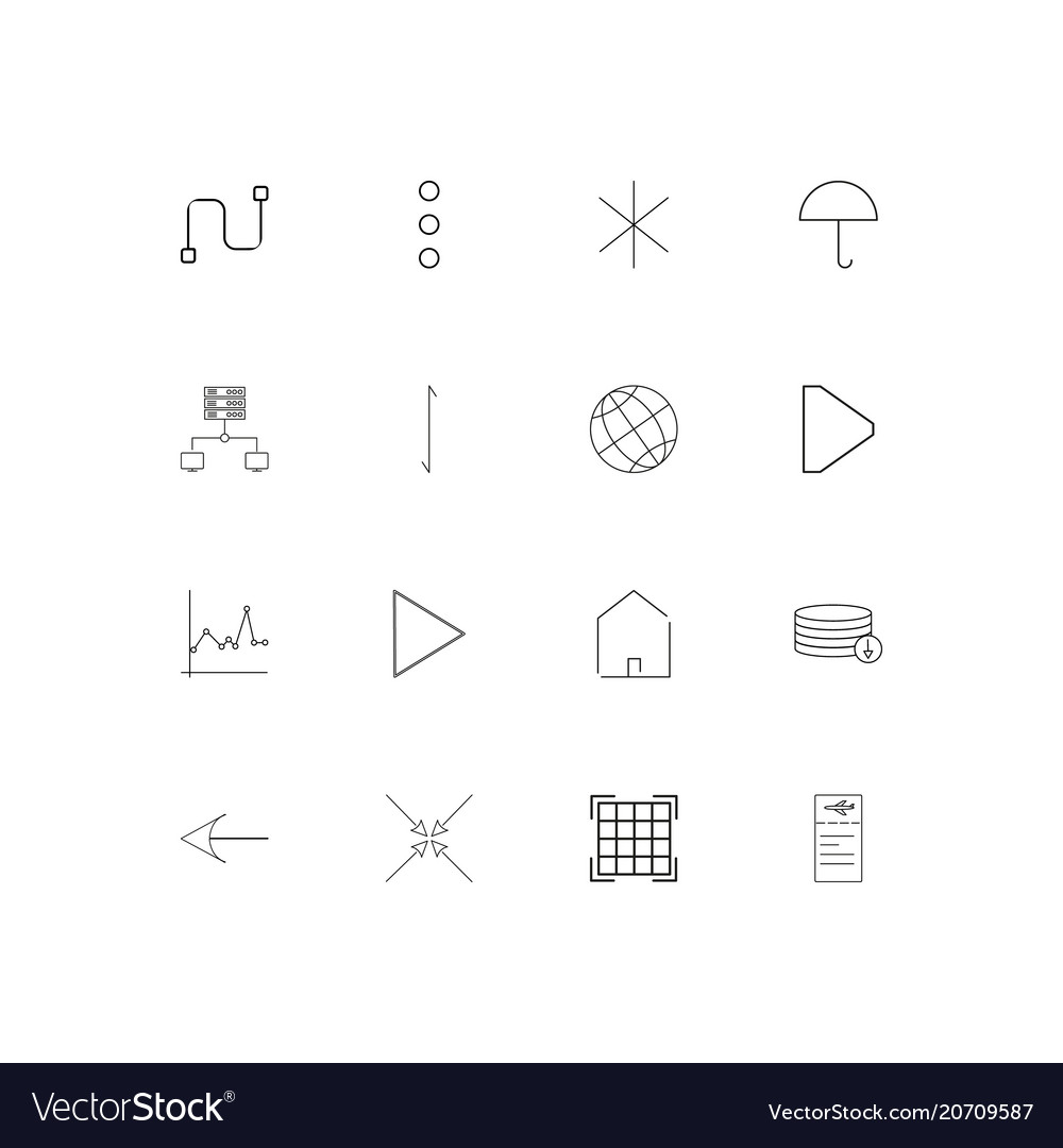 Signs and symbols simple linear icons set