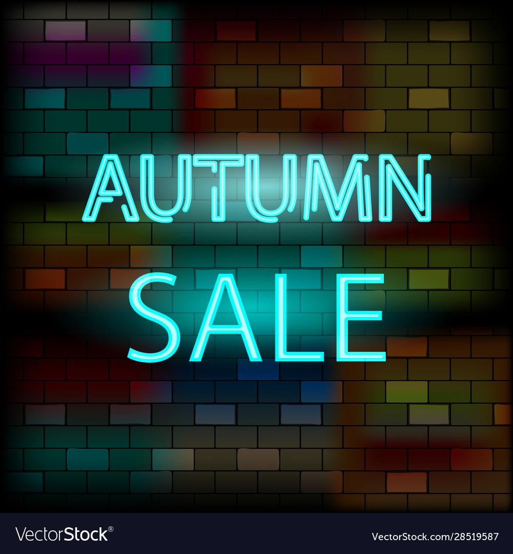 Vip neon icon autumn sale sign Royalty Free Vector Image