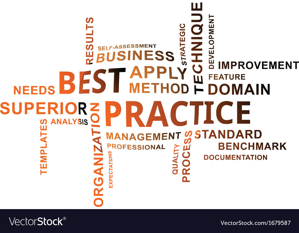 Word cloud best practice Royalty Free Vector Image