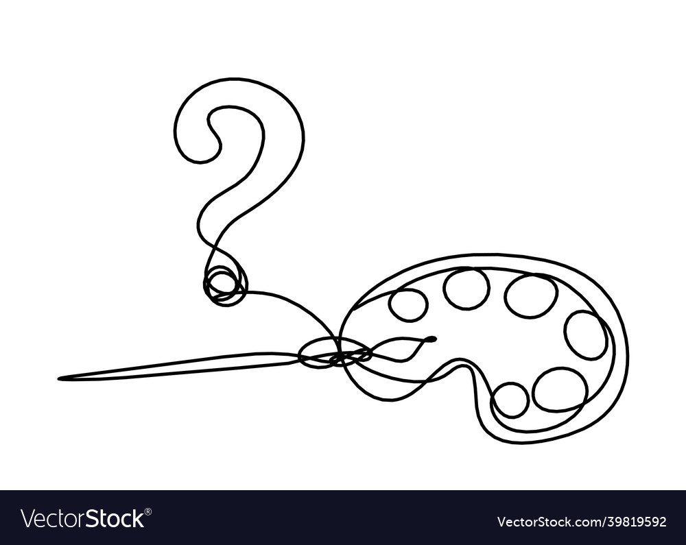 Abstract palette with tassel and question mark