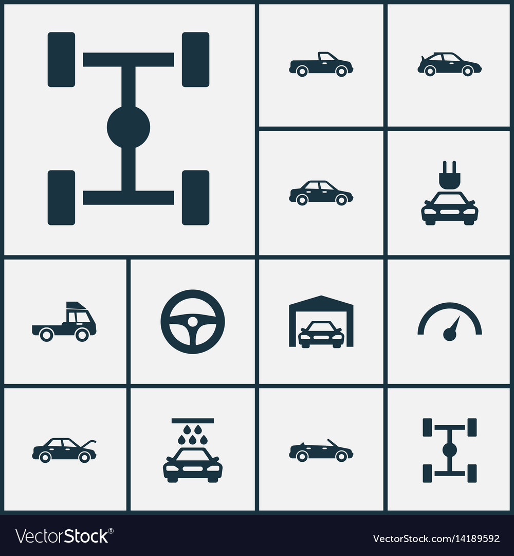 Auto icons set collection of fixing crossover