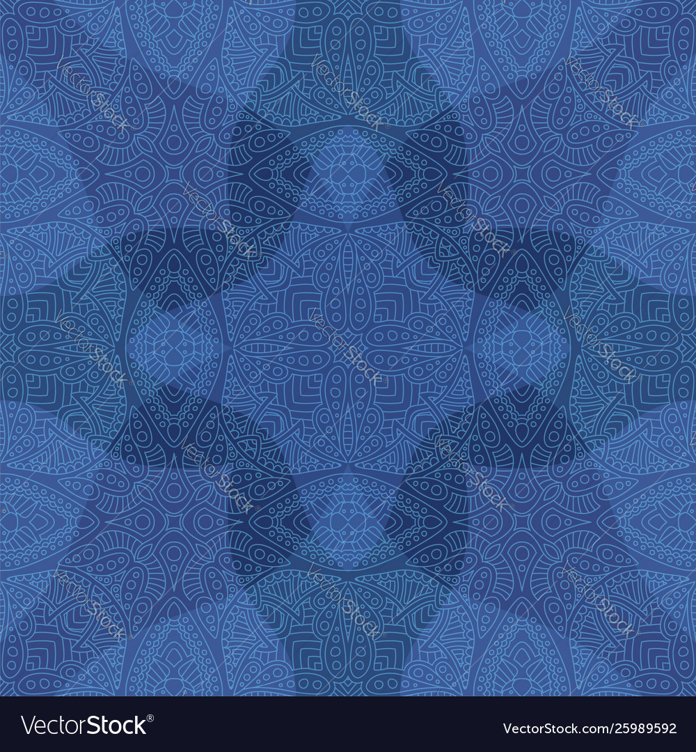 Blue art with seamless linear abstract pattern vector image Blue art with seamless linear abstract pattern