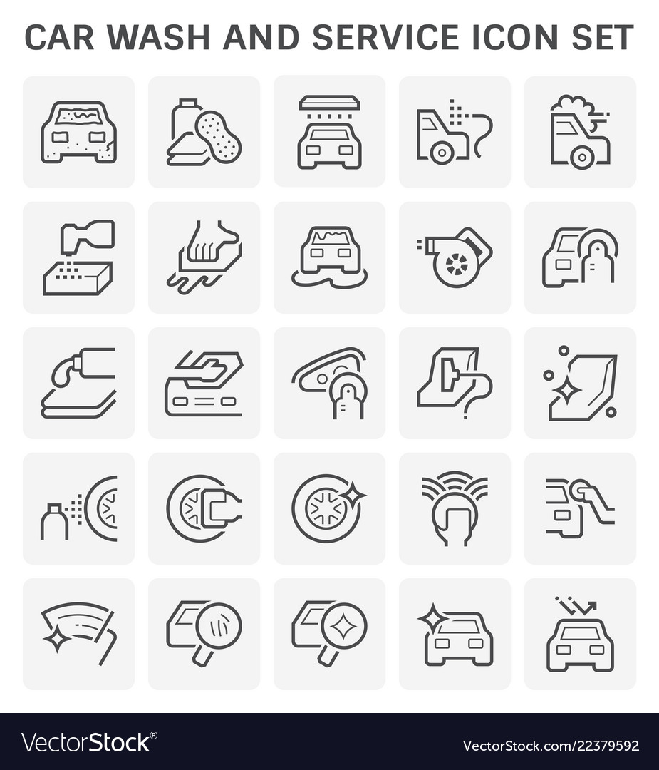 Car Wash Icon Set