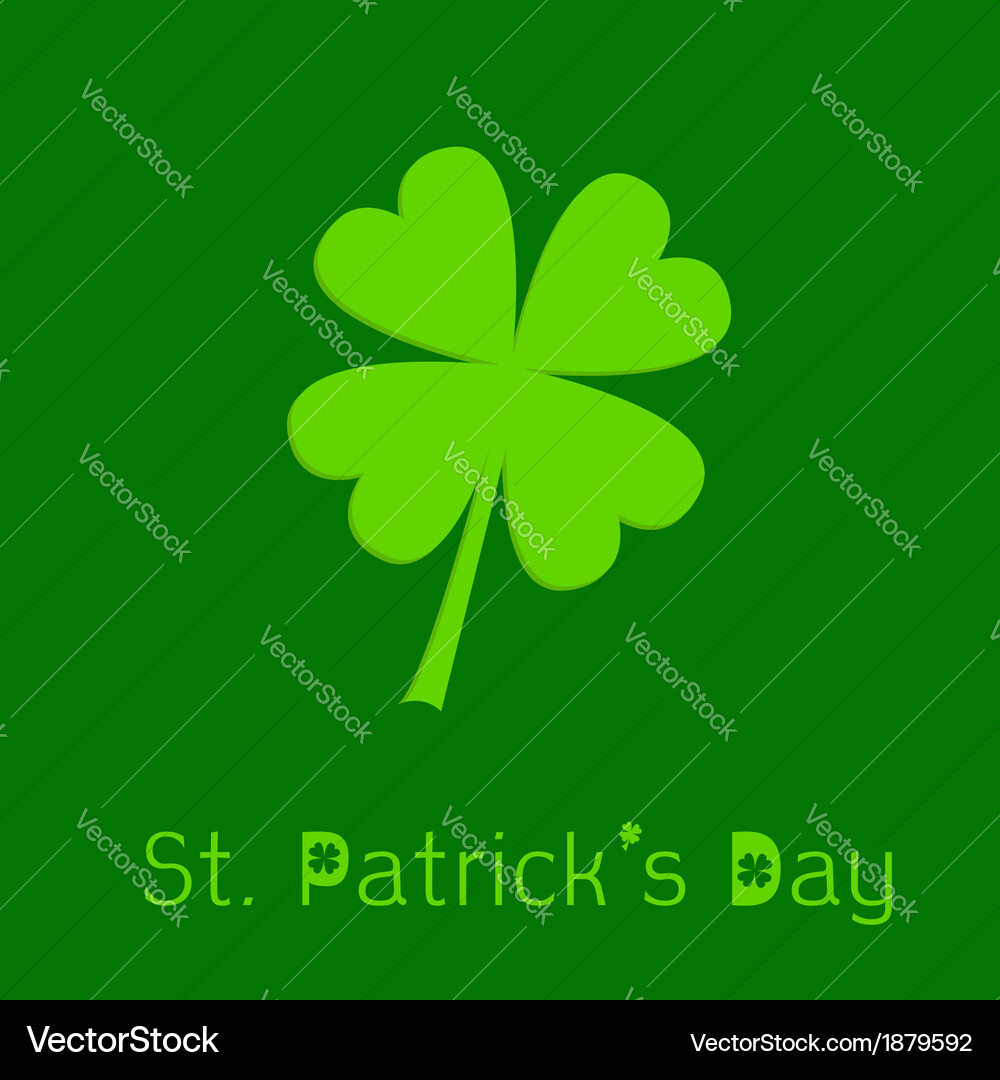 Clover leaf 3d effect st patricks day Royalty Free Vector