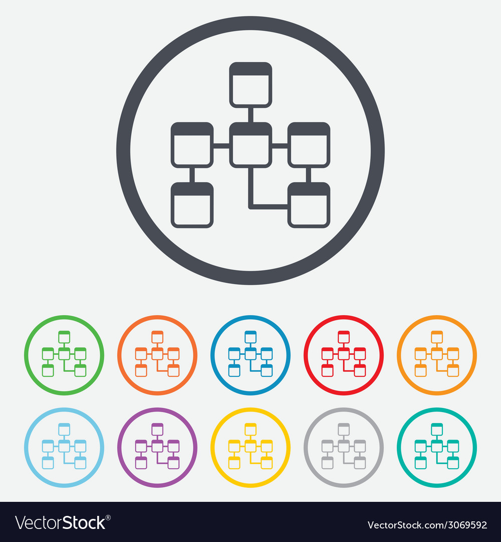 Database sign icon relational schema