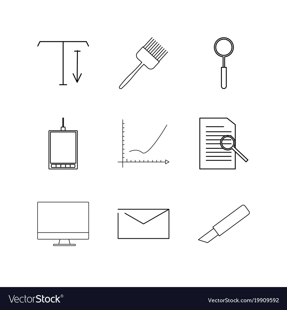 Design elements linear icon set simple outline