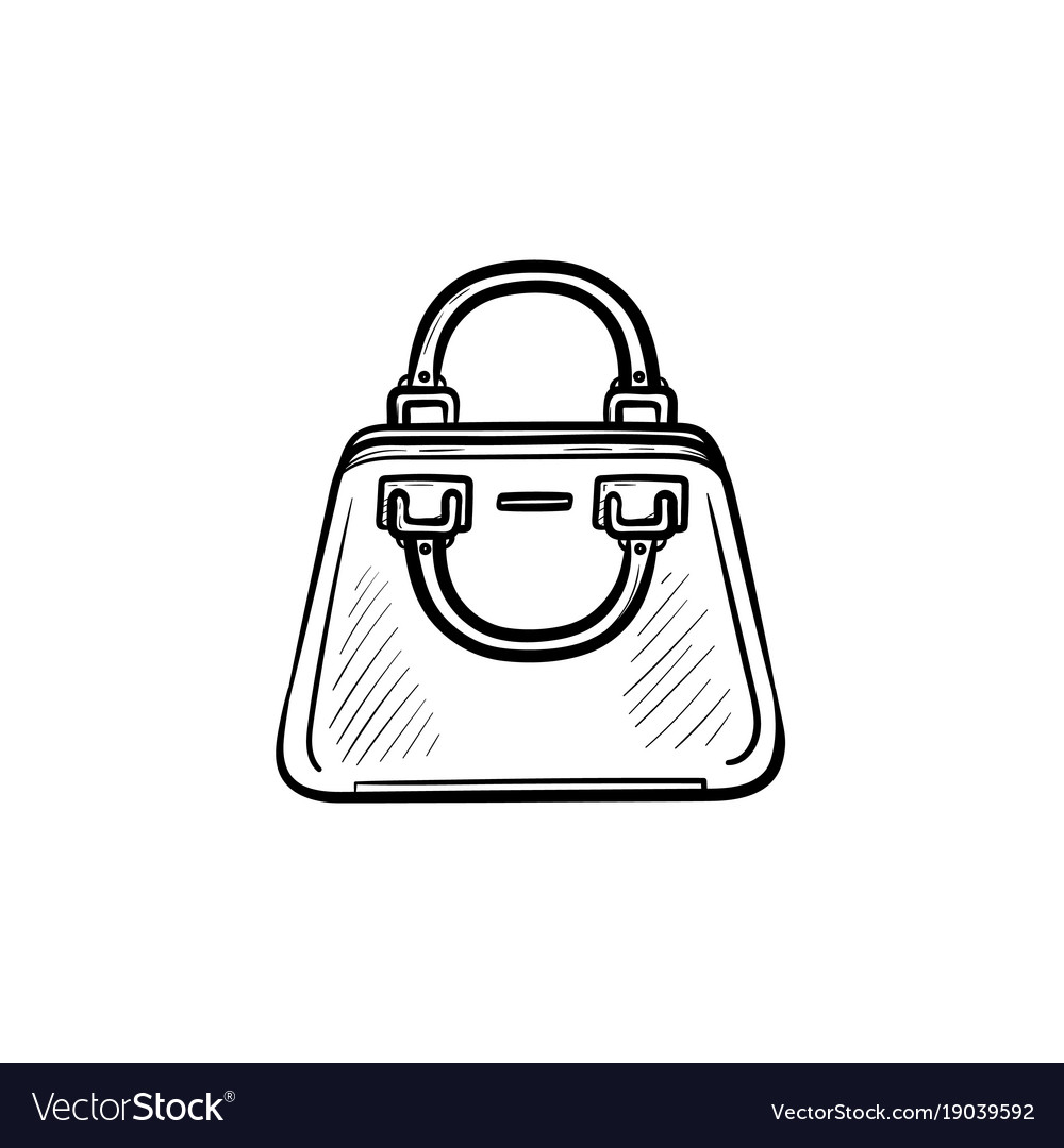 Female handbag hand drawn sketch icon Royalty Free Vector