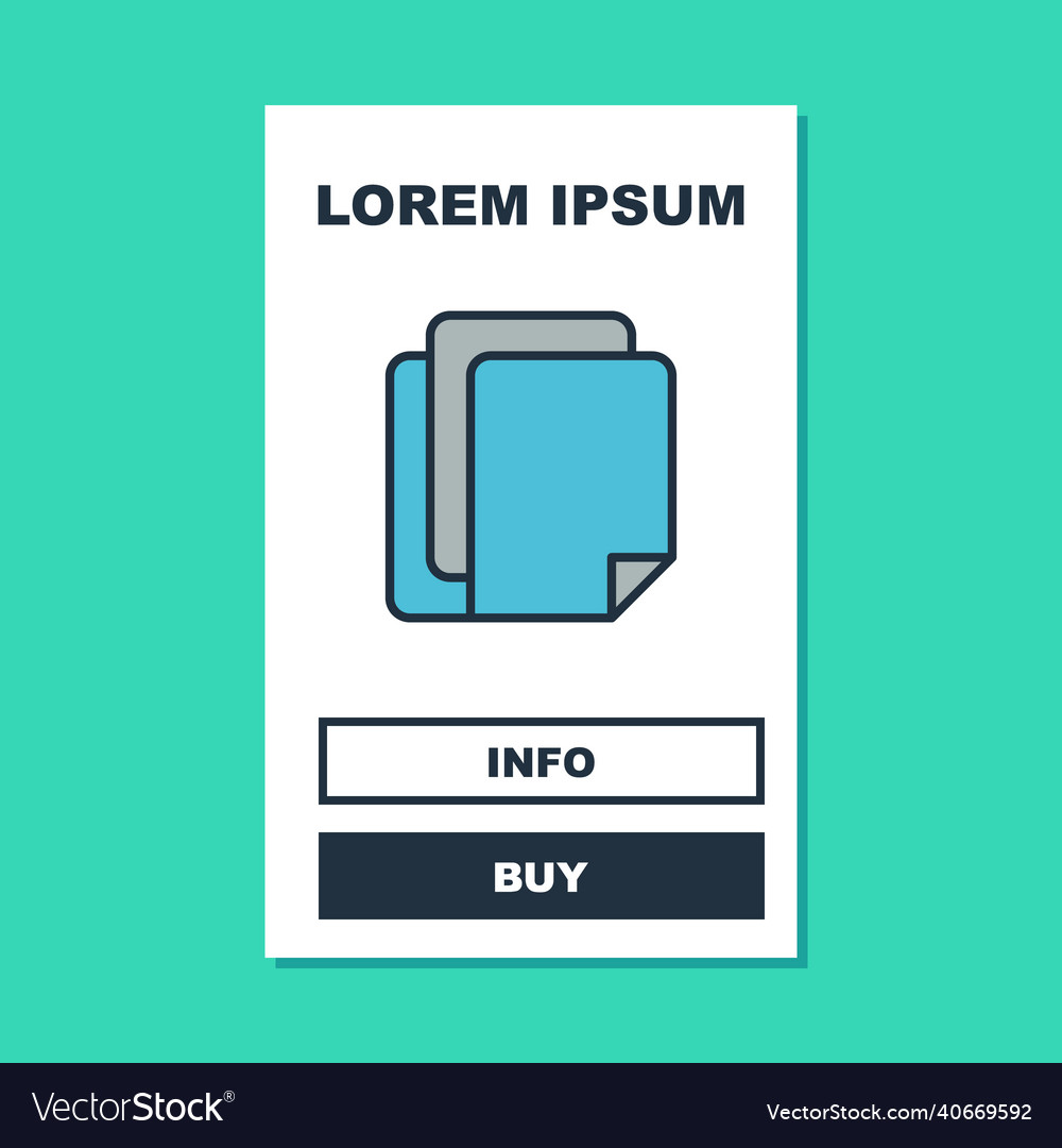 Filled outline file document icon isolated