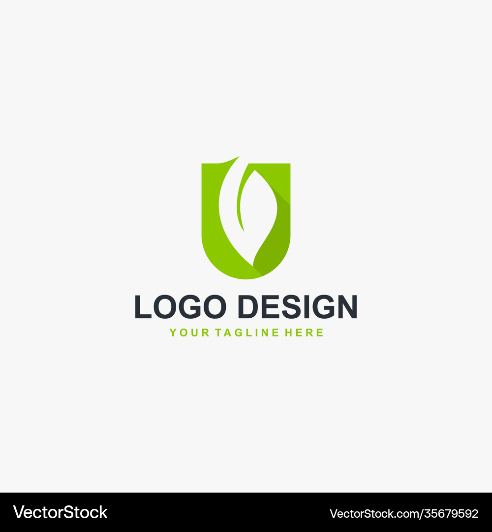 Green leaf and letter w monogram logo design Vector Image