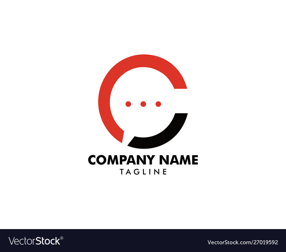 Initial letter c chat logo template design