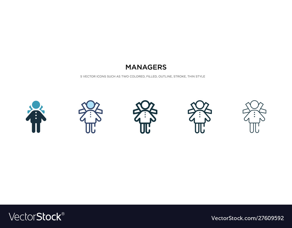 Managers icon in different style two colored vector image Managers icon in different style two colored