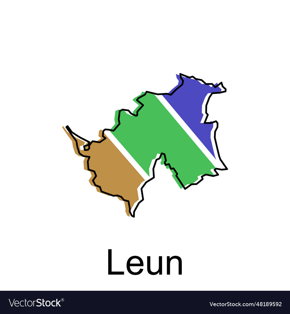 Map of leun colorful with outline design world Vector Image Map of leun colorful with outline design world