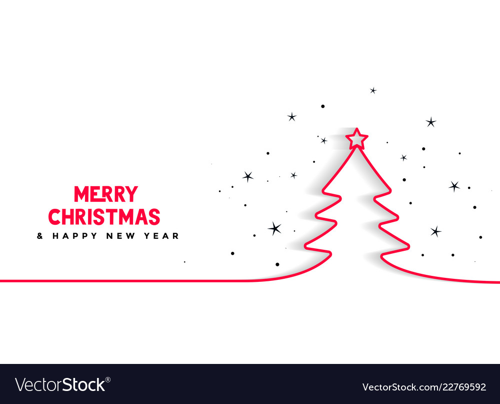 Minimal Line Christmas Tree Background