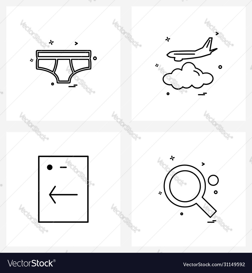 Modern style set 4 line pictograph grid based