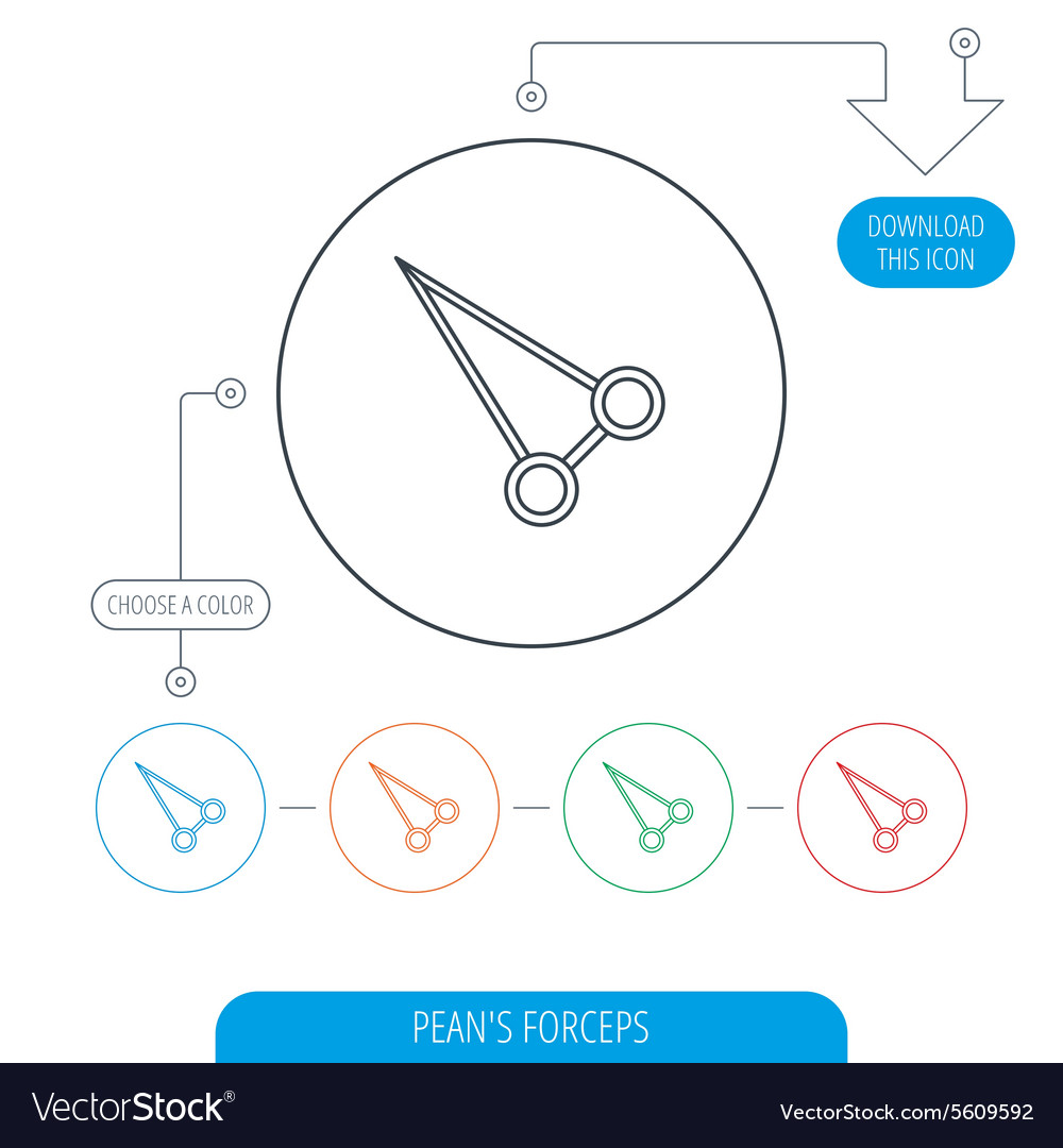 Pean Forceps Ikone medizinische Chirurgie Werkzeug Schild