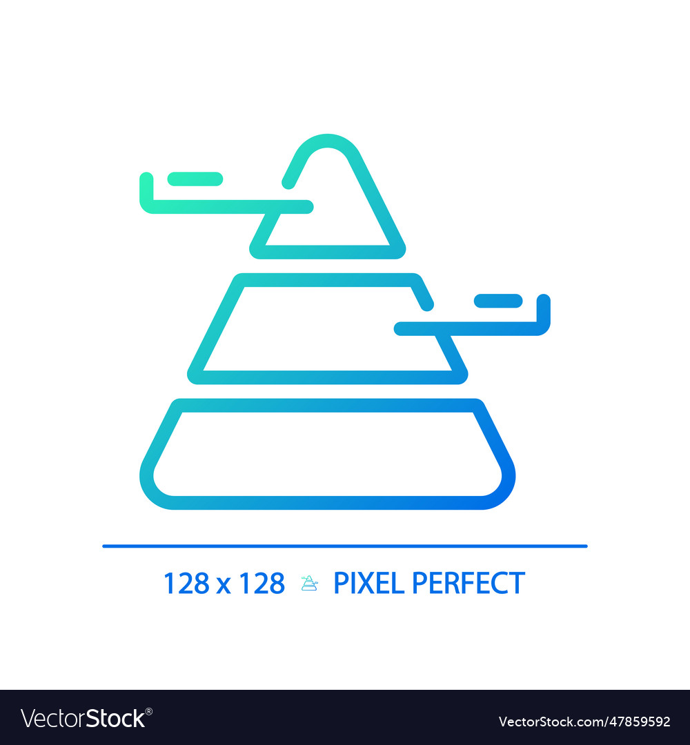 Pyramid chart gradient linear icon