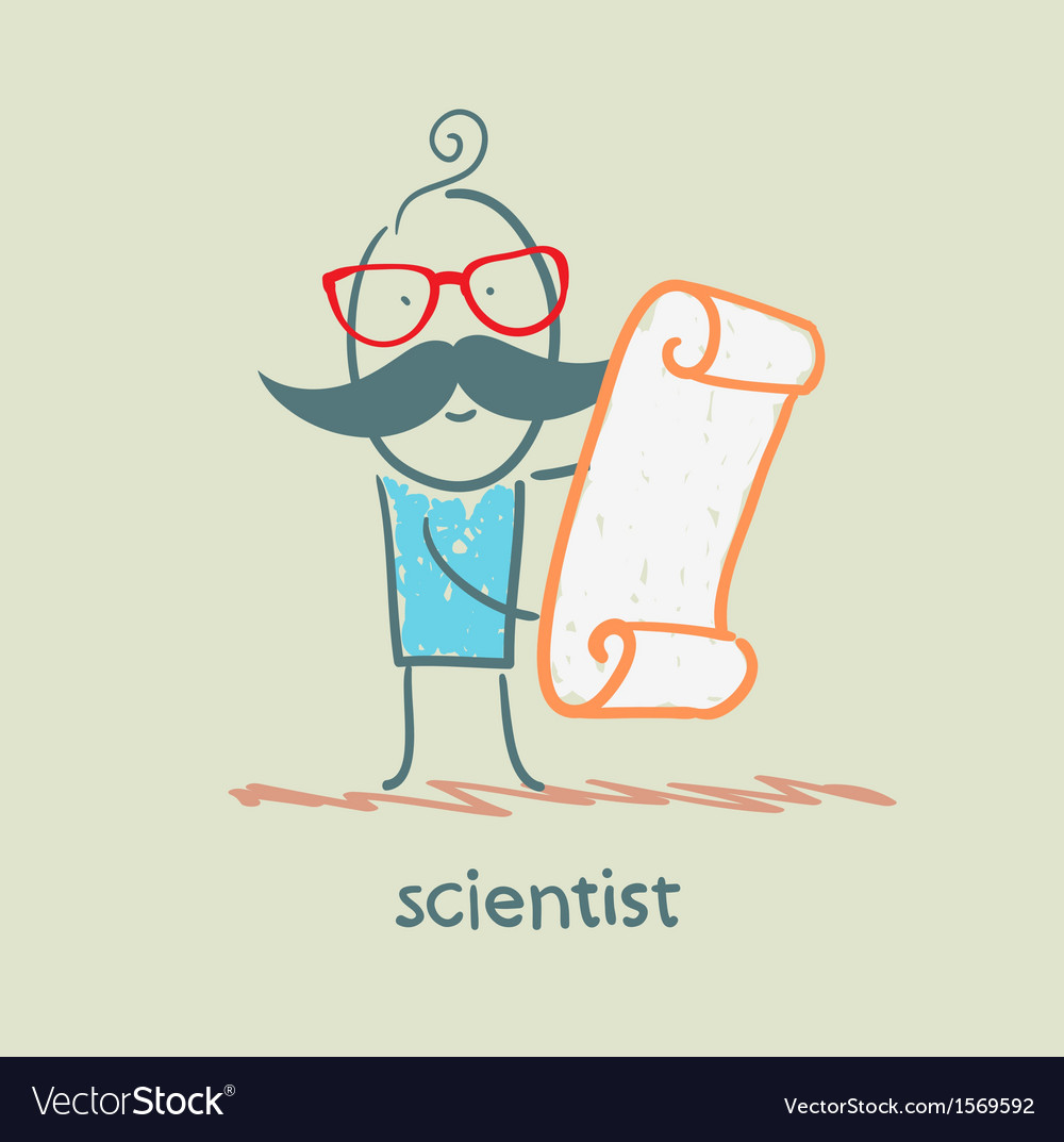 Scientist with Scroll - Research and Discovery