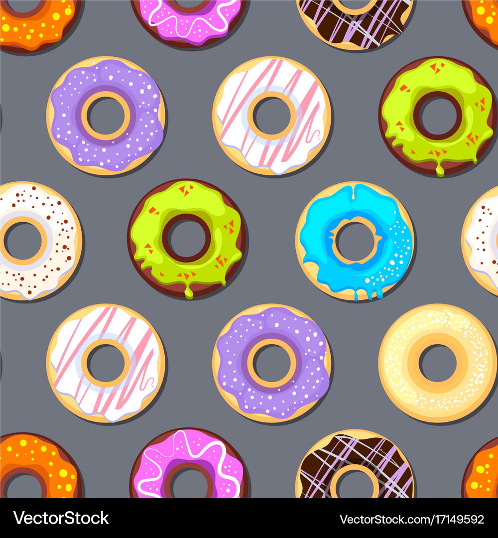 Seamless pattern with donuts Royalty Free Vector Image
