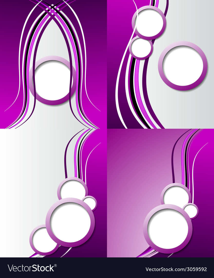 Set of purple backgrounds design frame line shadow