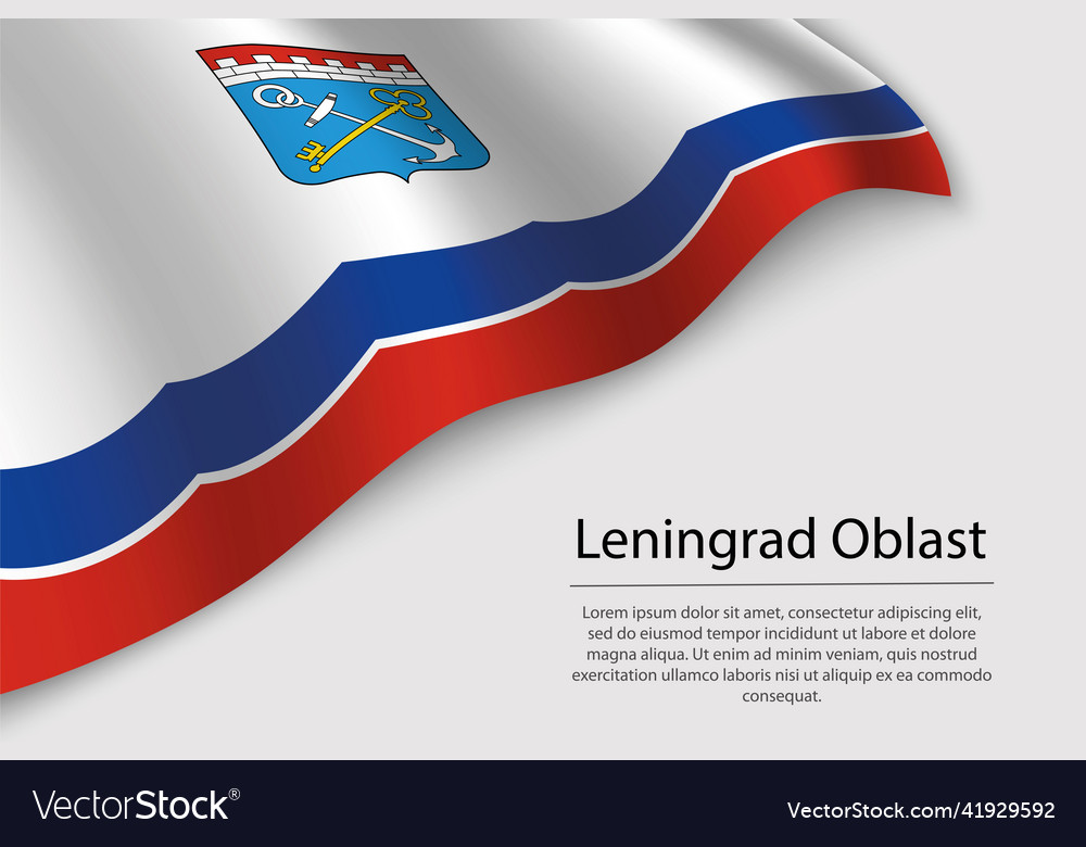 Wave flag of leningrad oblast is a region