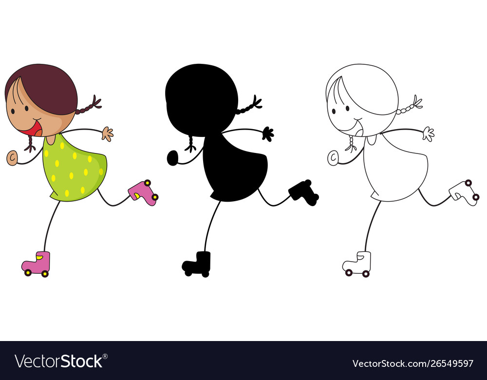 A set characters in color silhouette Royalty Free Vector