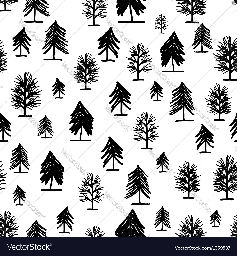 Abstract forest pattern with trees for your design
