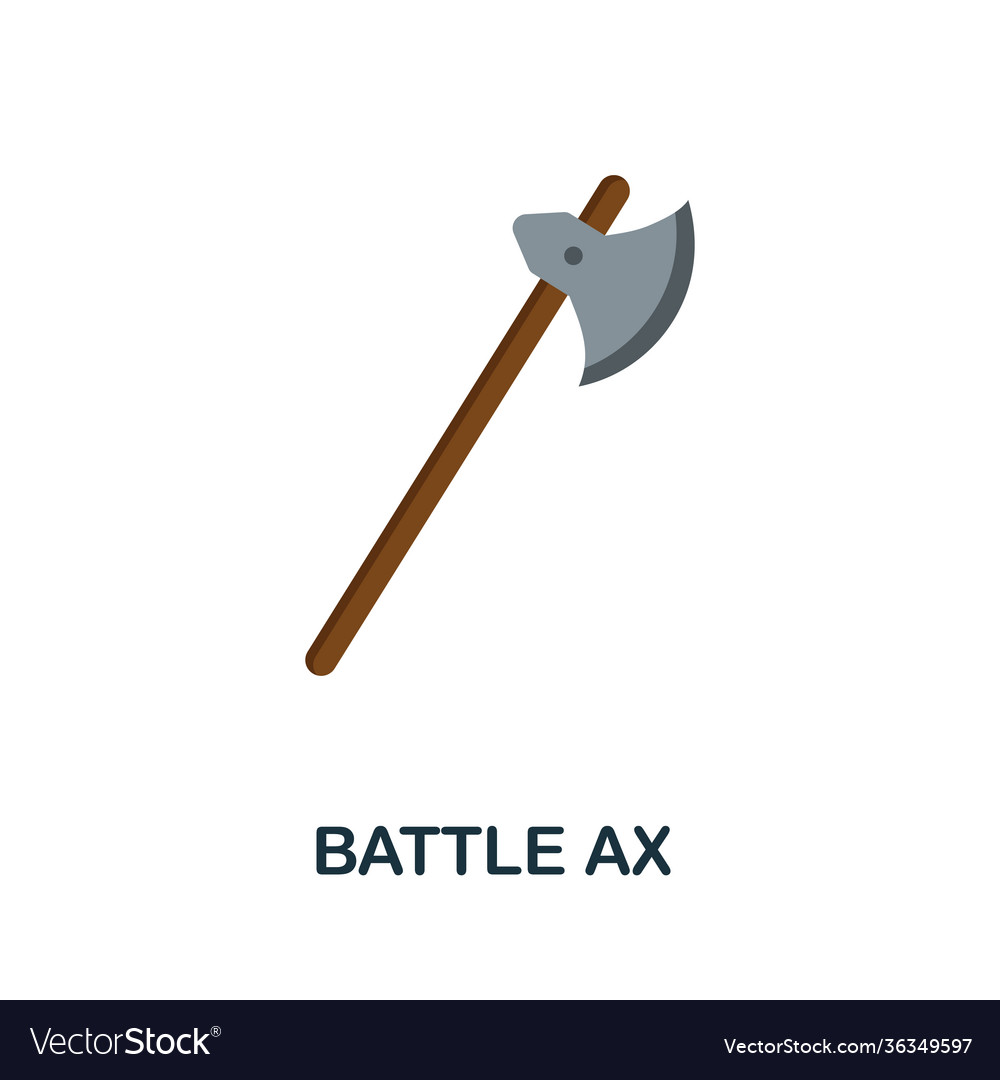 Battle ax flat icon color simple element from