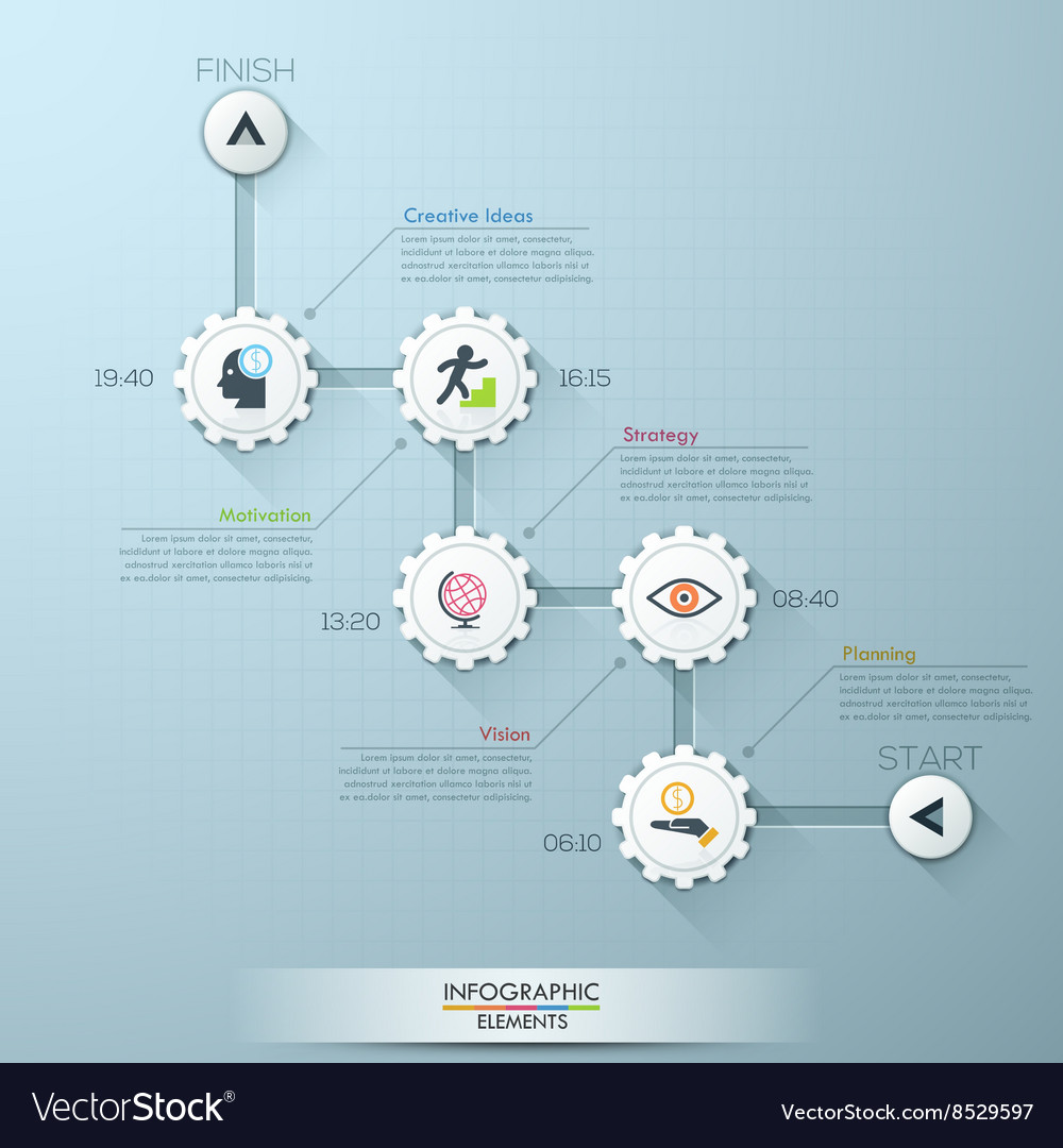 Business timeline info graphic template