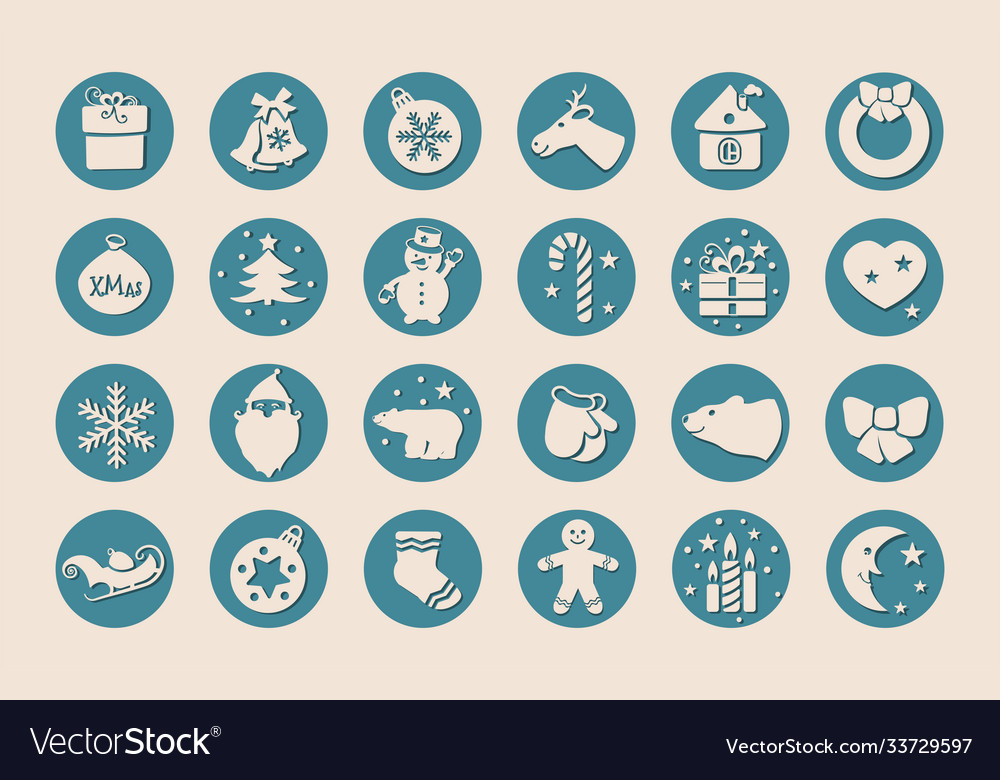 Christmas flat icons for web design and mobile app