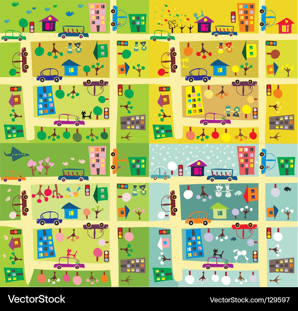 City map Royalty Free Vector Image - VectorStock