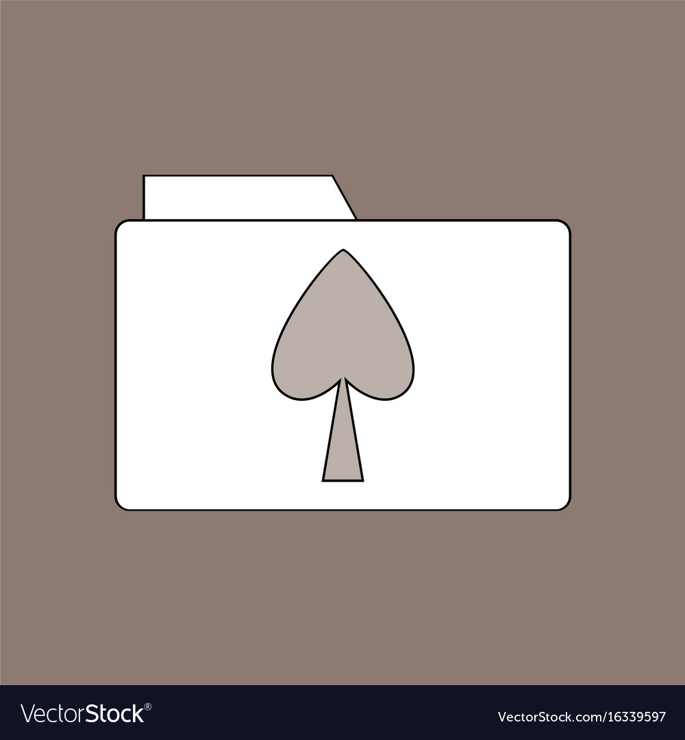 Flat icon design collection spade symbol on folder