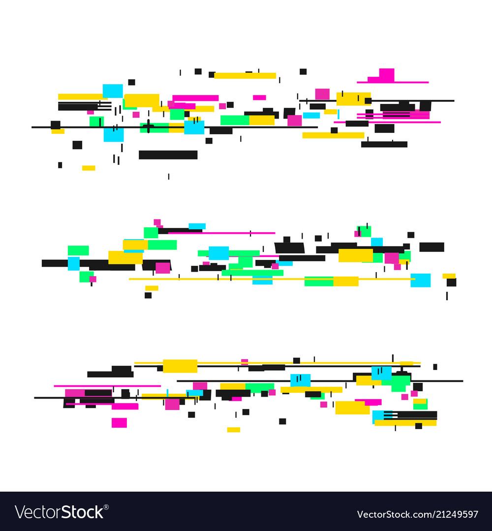 Trendy Glitched Geometric Line Style Background Card Vector Stock