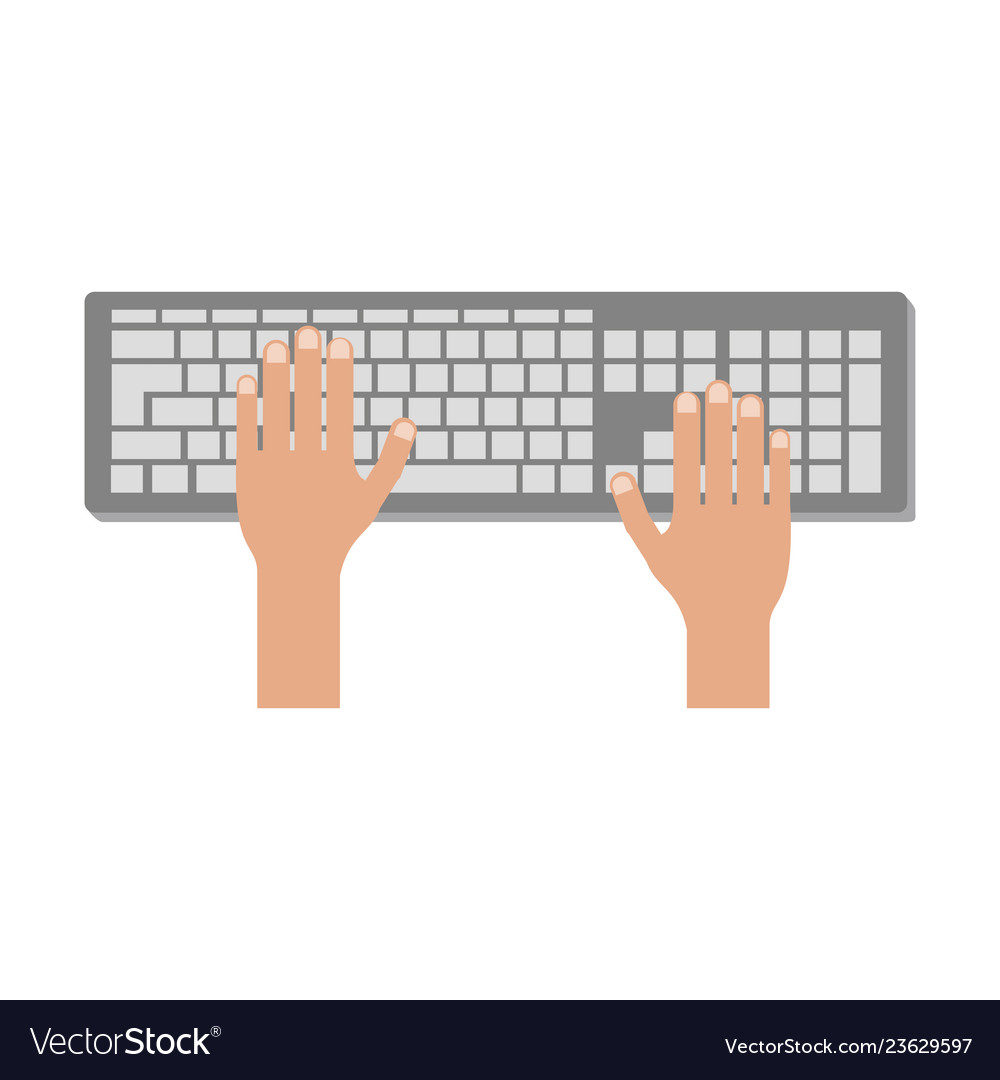 Hands mit Computertastatur vector image Hands mit Computertastatur